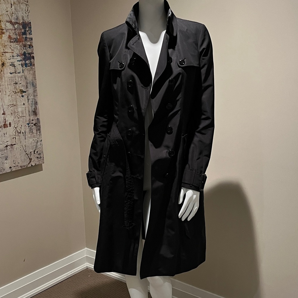 Final Price- No Offers! Burberry Ladies Black Fur Lined Trench Coat